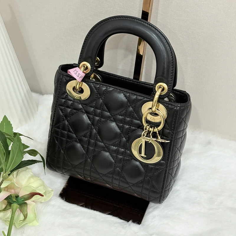99新 DIOR/迪奥 壹所奢品/Dior迪奥 三格戴妃 羊皮黑金 XZ 代卖