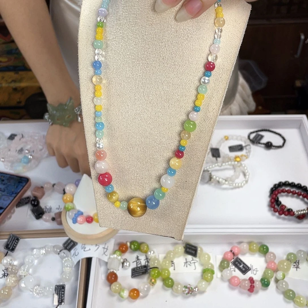 水晶手链银S925镀金镶嵌