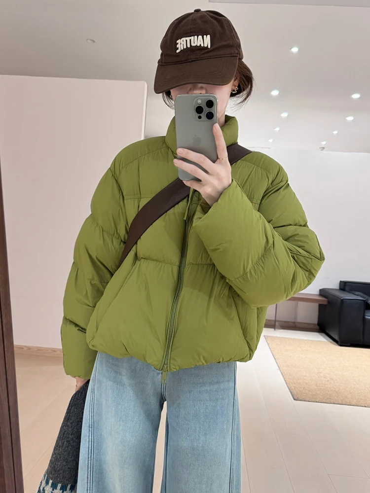 韩系短款简约小个子棉服2025冬季新款韩版休闲显瘦上衣面包服女装