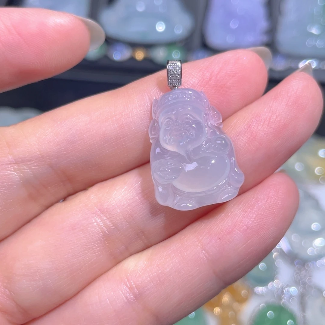 颈饰18K金镶嵌翡翠翡翠