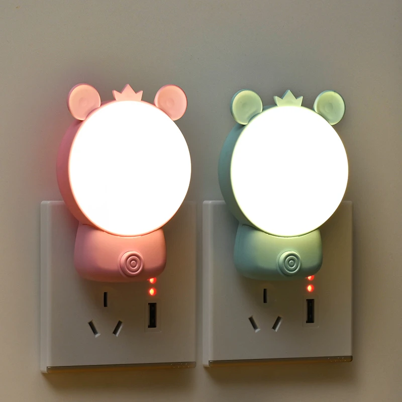护眼儿童声控感应氛围灯喂奶床头灯创意插电家用小夜灯卧室睡眠灯
