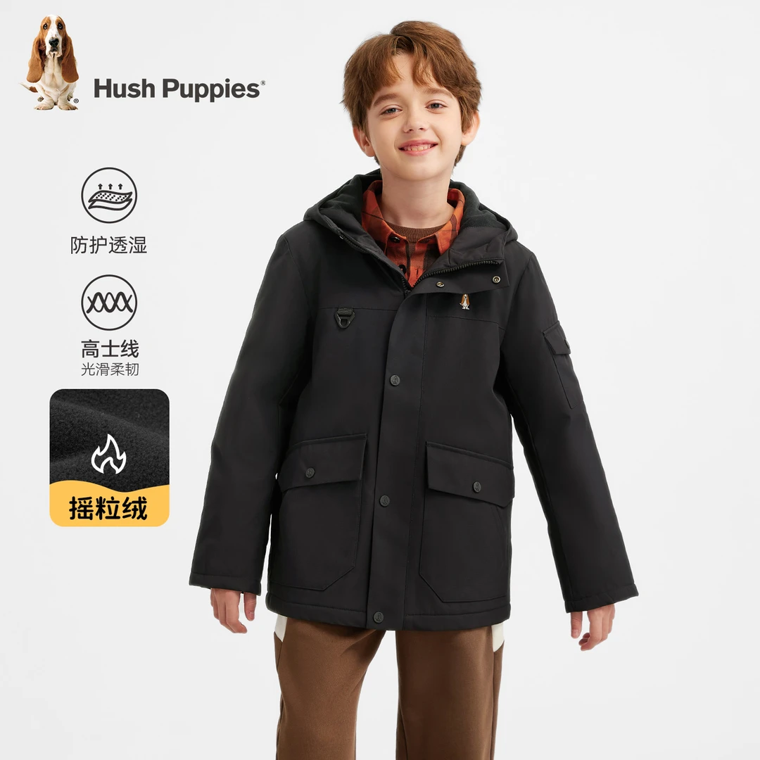 【加绒厚风衣】暇步士童装2025年秋季新款儿童拒水防风厚外套户外