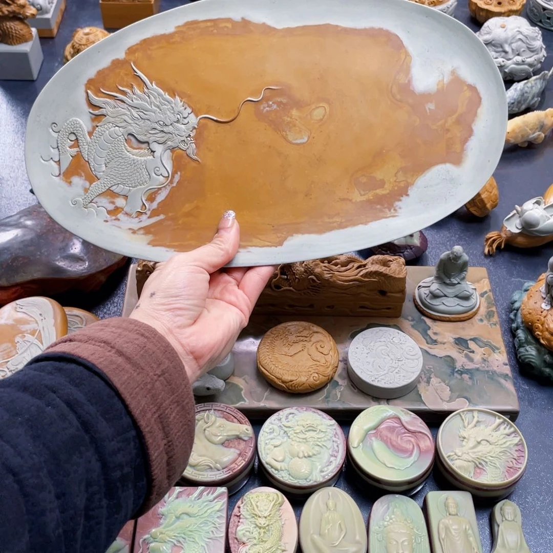 麒麟干泡手工雕刻