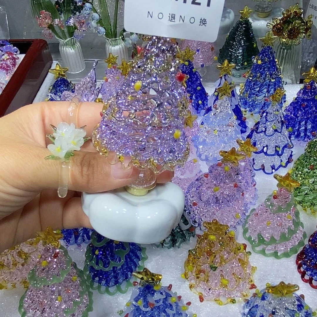 玻璃吊坠（不含链）121紫色带底座