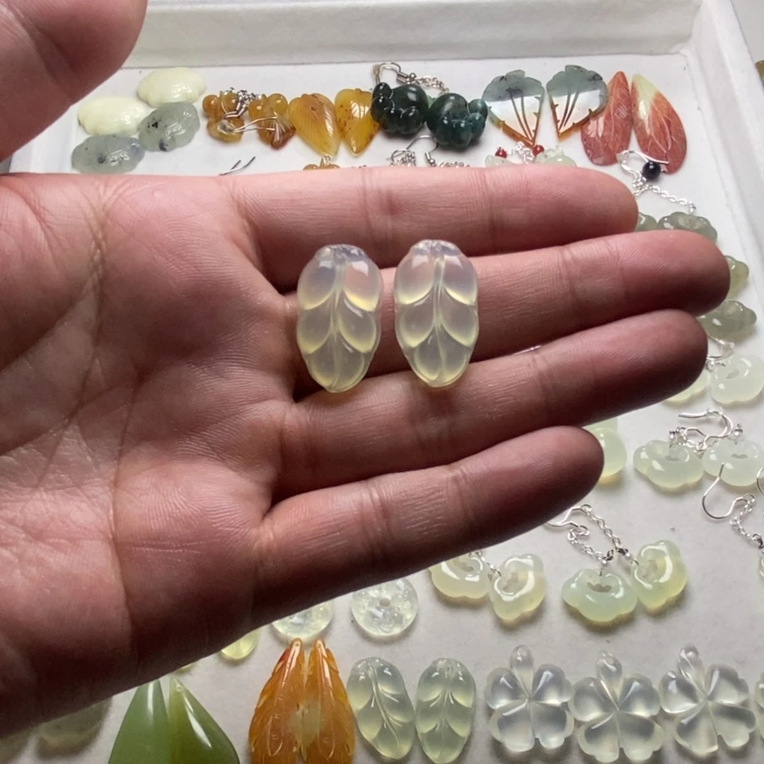 蛇纹石玉合金耳饰/颈饰