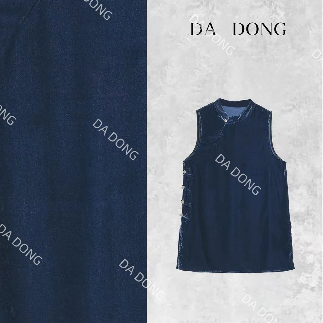 黛蓝--中式国风气质时尚洋气碎花夏季复古显白休闲显瘦轻奢裙子