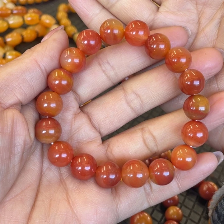 石英质玉（黄龙玉）手串未镶嵌