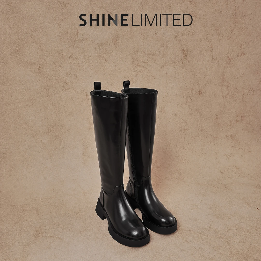 2024年秋冬季新款时尚休闲百搭欧洲站高跟显瘦显高真皮女鞋SL569