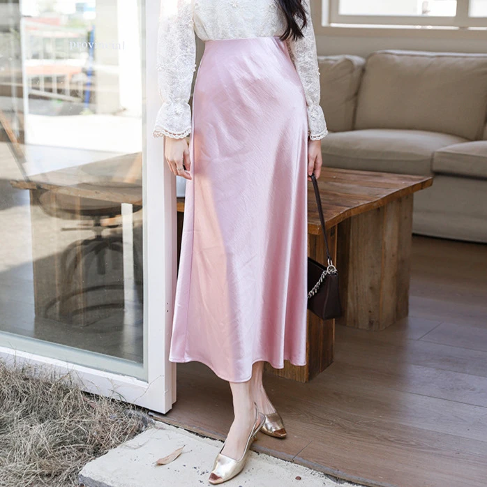 鱼尾裙菲媛高级感醋酸缎面包臀鱼尾裙女春夏新款高腰显瘦轻薄透气