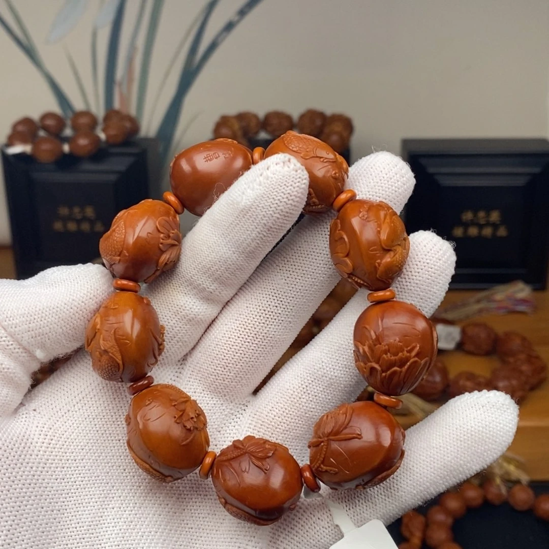 手串橄榄核曹华老师莲花双鱼