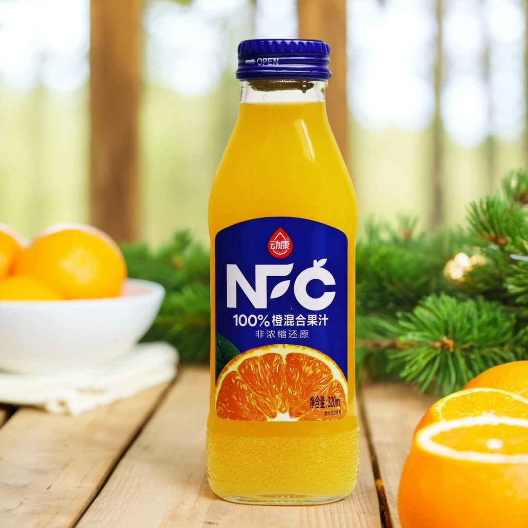 动康橙汁果汁320mlX1-5瓶NFC100%橙混合果汁 休闲聚会宴请饮料