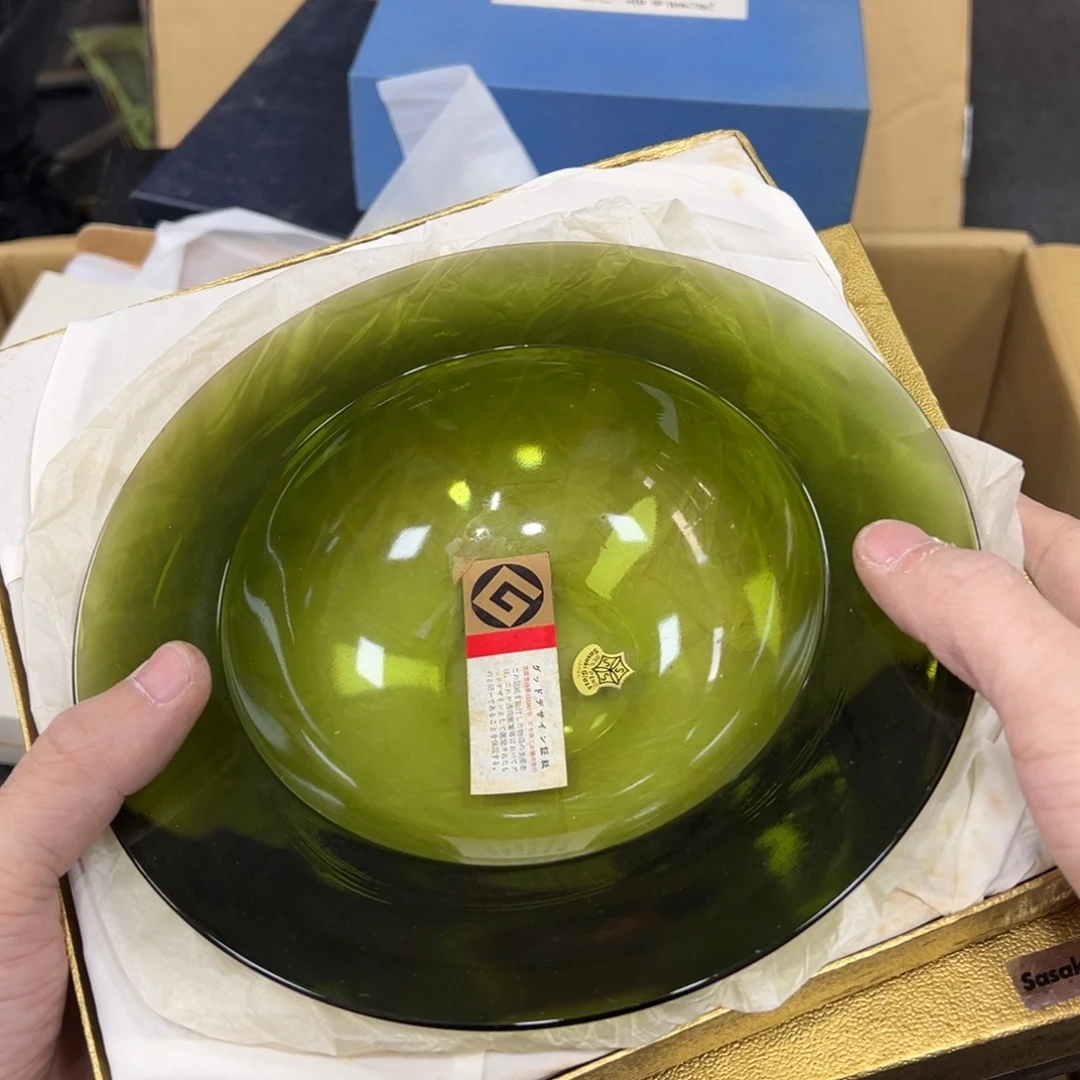 玻璃日本中古工艺品摆件