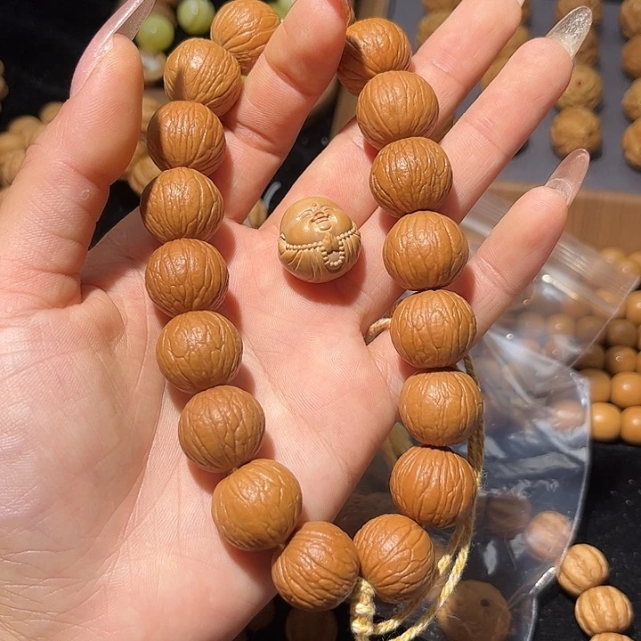 携***生猴头核桃吊坠16聚宝盆手持全品无瑕无药