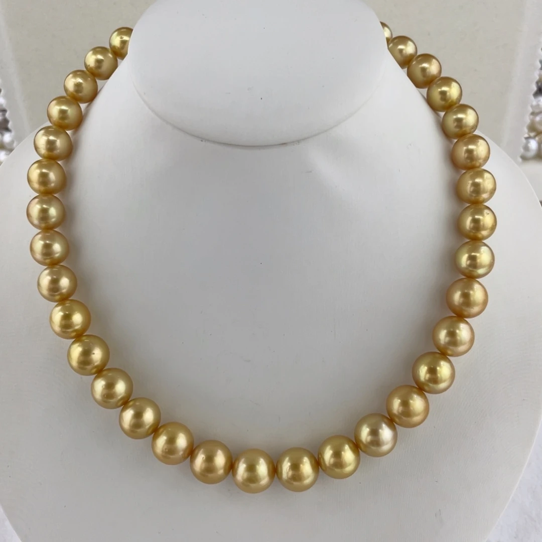 未镶嵌海水珍珠颈饰南洋金珍珠项链9-11.7mm
