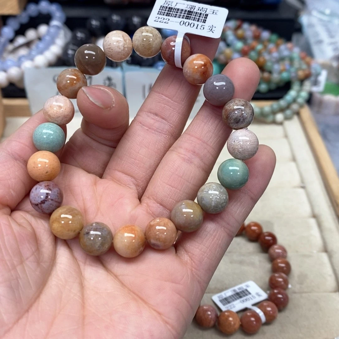 硅化珊瑚（珊瑚玉）手链未镶嵌整****人125