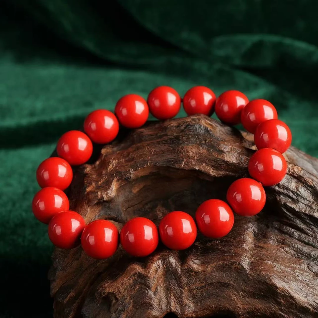 含辰砂工艺品【朱砂好物】源头工厂高含量水飞砂12mm手串110-150戴