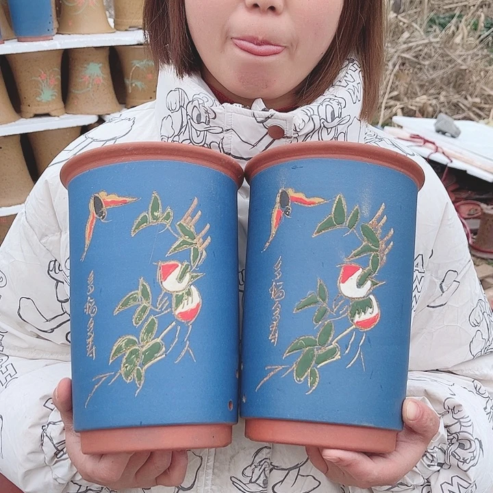 紫砂宜兴紫砂花盆