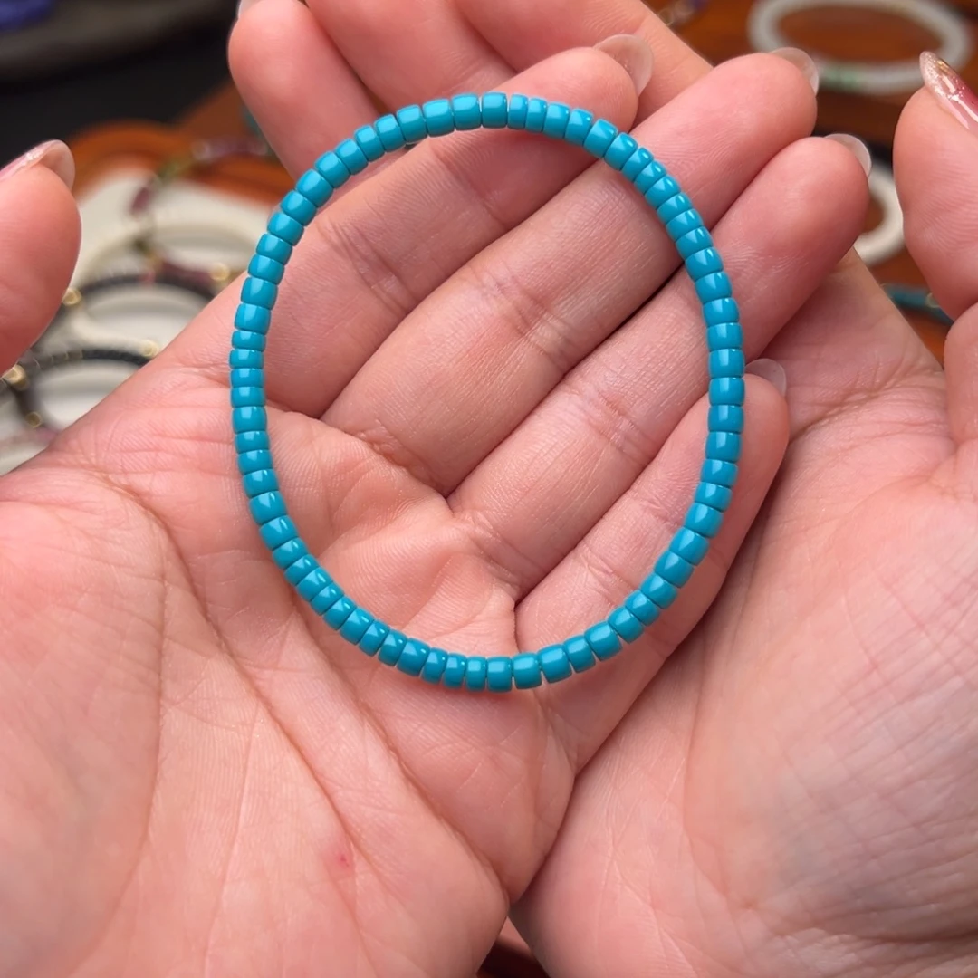 绿松石未镶嵌手链男女