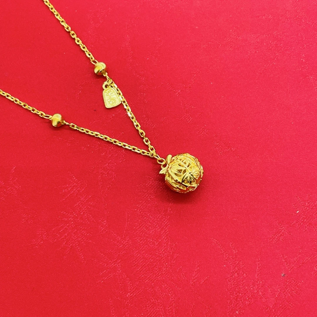 坠链均足银 平安果套链（简约时尚）