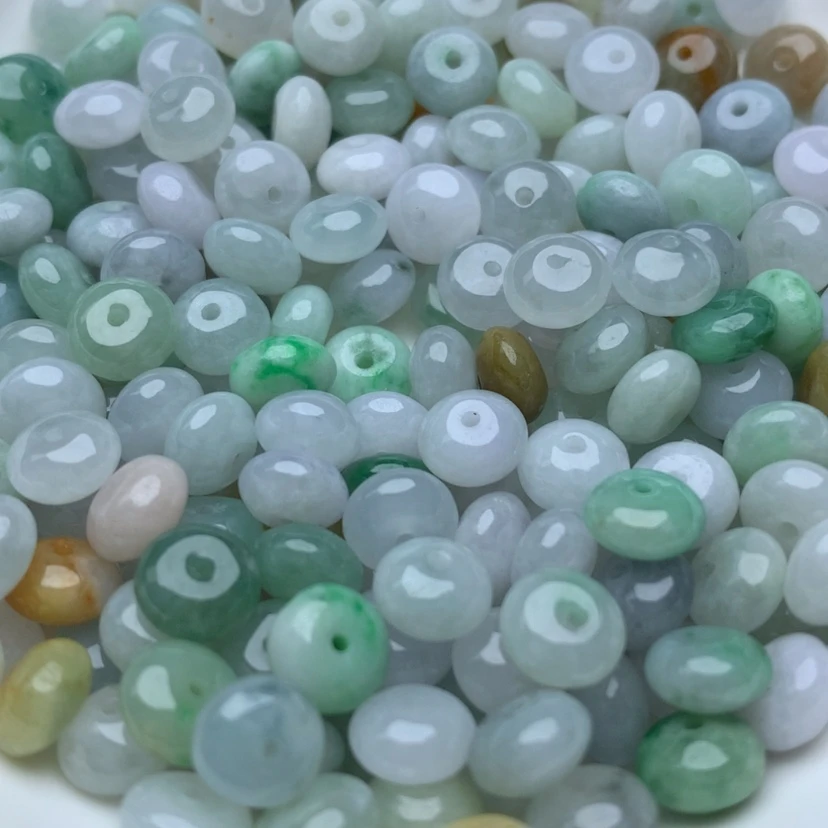 【闪购商品】翡翠手链未镶嵌卡4.8x7.6多宝鼓珠40颗