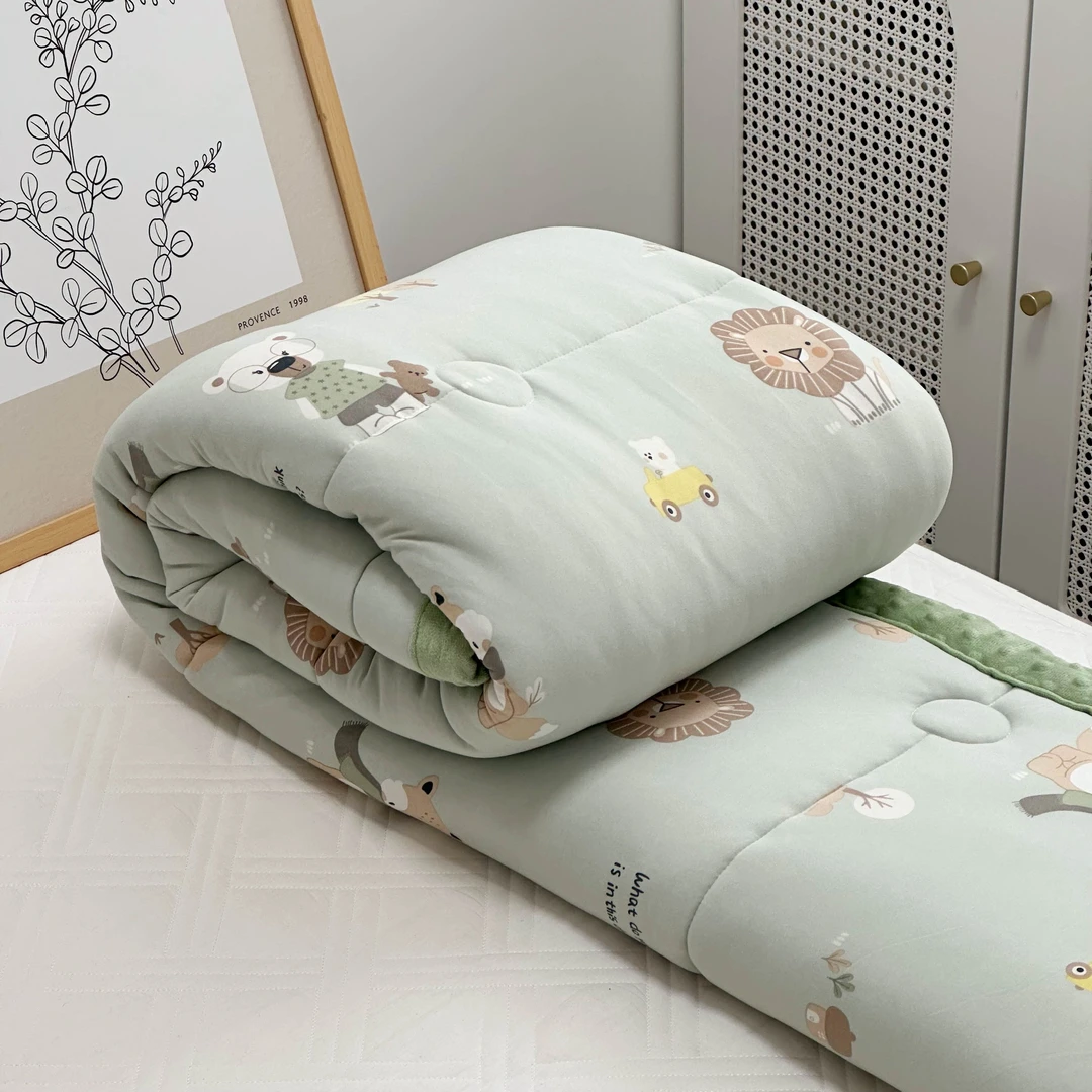专享【京かわ会社】针织棉四季通用秋冬加厚豆豆被微瑕 动物聚会