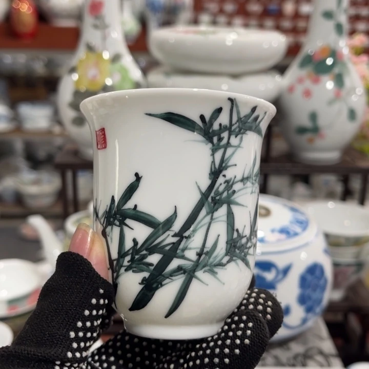 陶瓷醴陵手绘釉下五彩作品杯