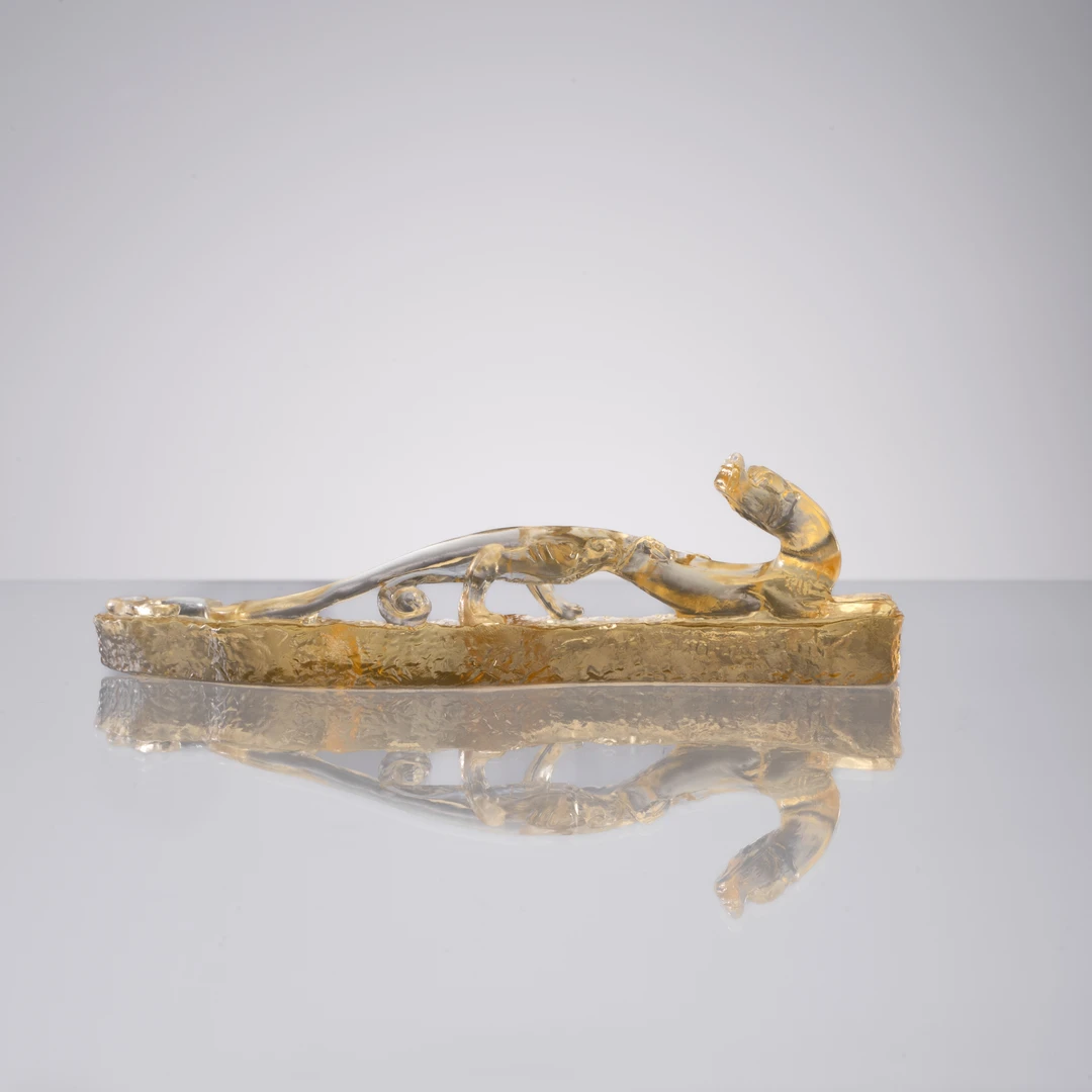 采莲东方美学会客厅【螭龙】极简轻奢新中式书摆件