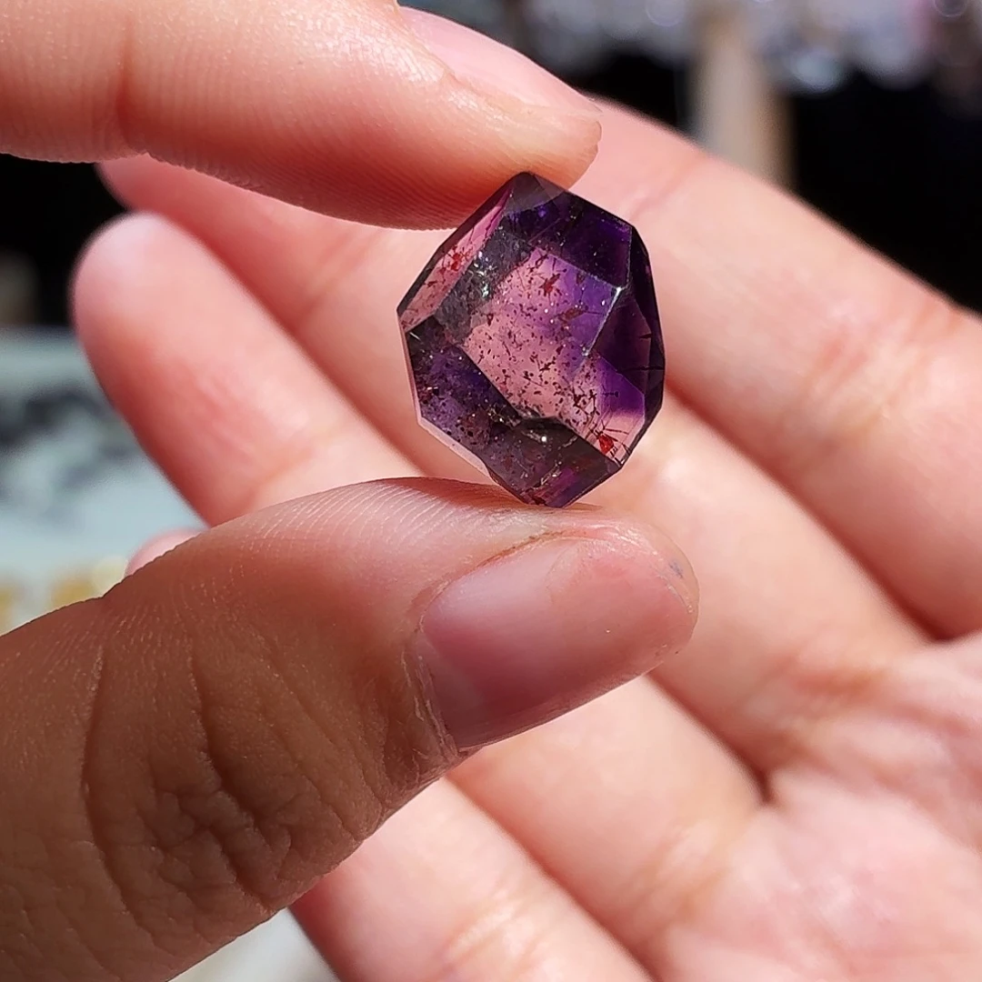 未镶嵌水晶吊坠(不含链)紫超七 随型 打孔定制不退换