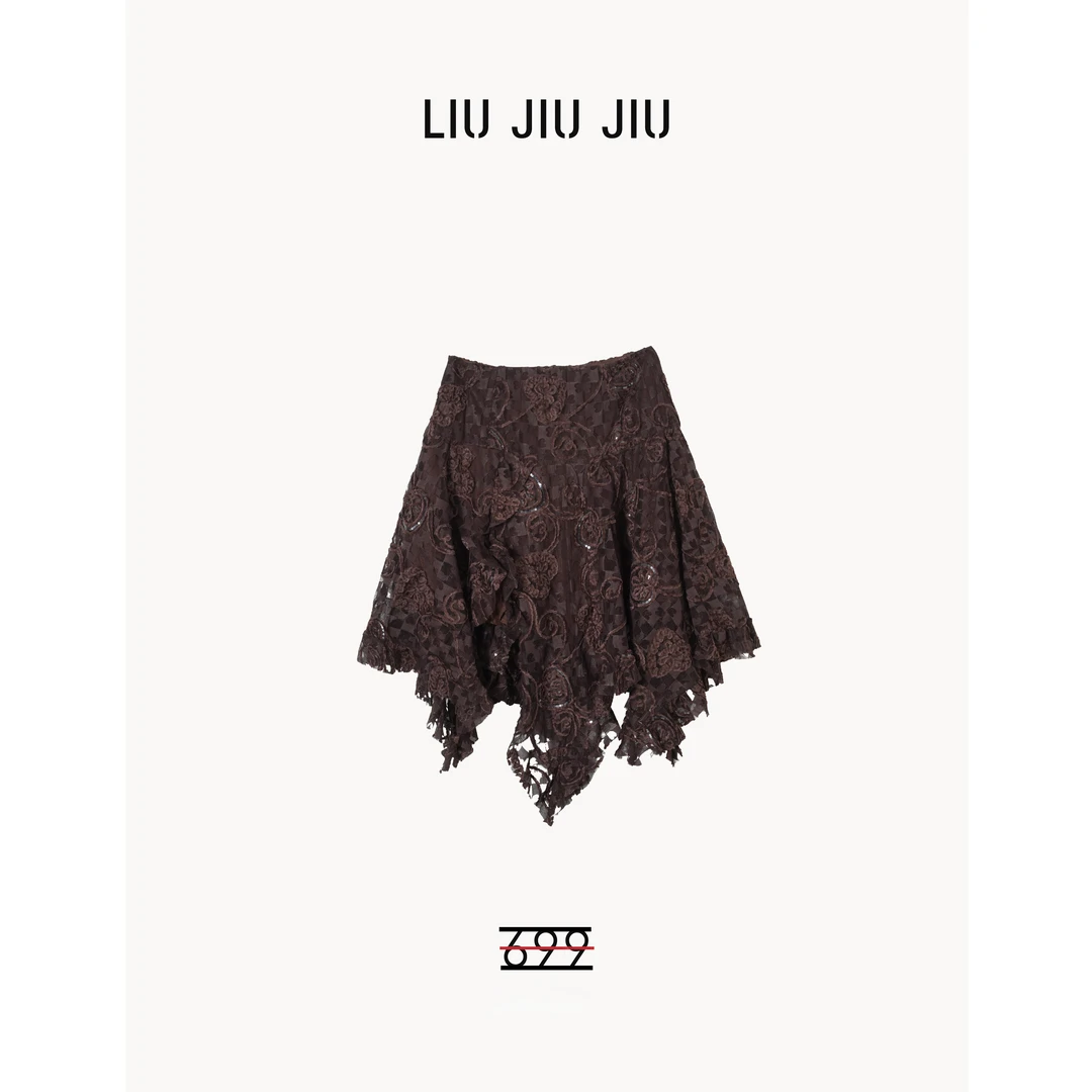 LIUJIUJIU 秋季高端定制轻奢立体花朵千金时尚感半身裙BQ4591L