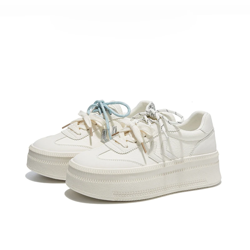 [大美专属]增高厚底小白鞋松糕阿甘鞋软面包百搭德训板鞋女H91