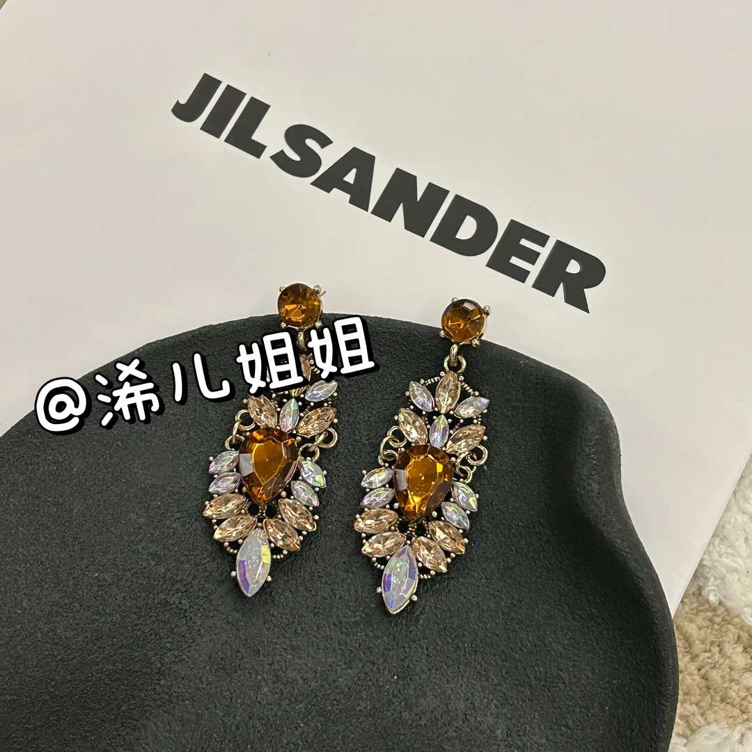 合金树脂耳饰 【浠儿姐姐】复古宫廷风水滴花朵耳环法式小众耳钉女