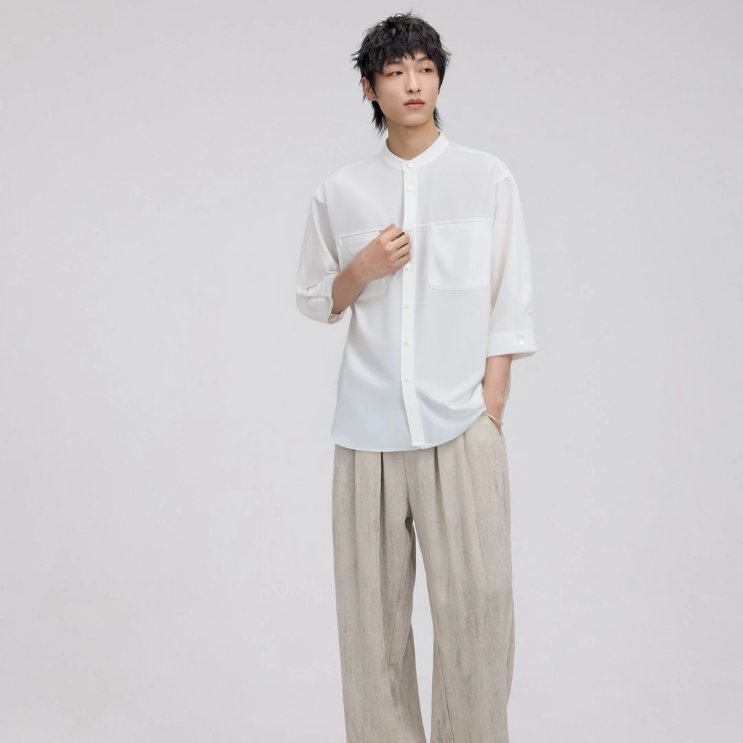 HERBEL/黑白2025夏季薄款清凉短袖T恤清凉感休闲男士户外潮牌速干