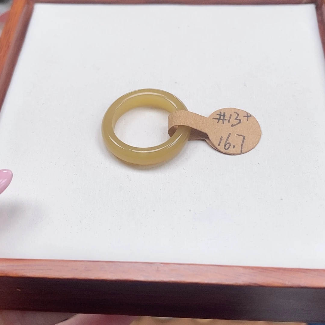 和田玉戒指未镶嵌16.7内径全糖