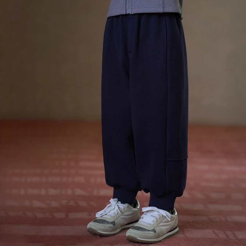 哈齿童装冬季儿童休闲长裤百搭宽松卫裤男童女童束脚裤加绒保暖