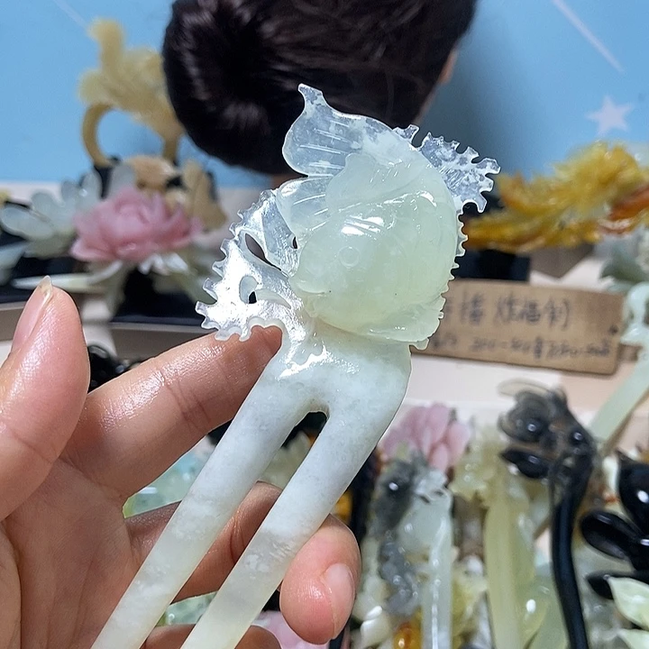 岫玉未镶嵌发簪发簪
