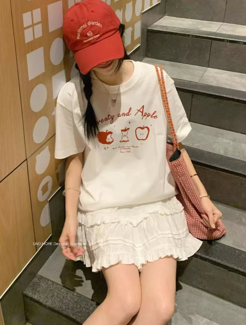 UND@kc9902 韩系甜美风百搭荷叶边短裙 （裙长40左右）7-16