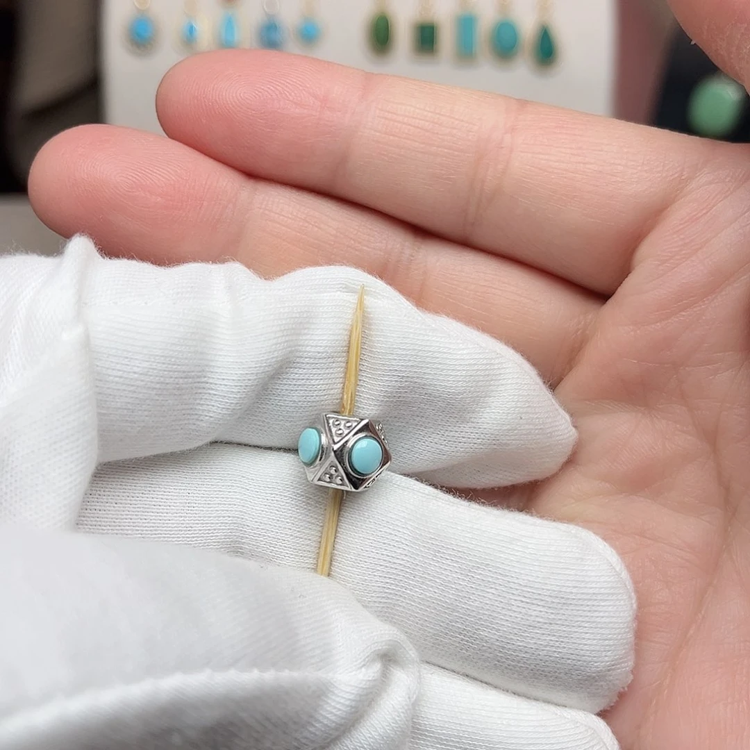 绿松石珠宝奇石银S925镶嵌