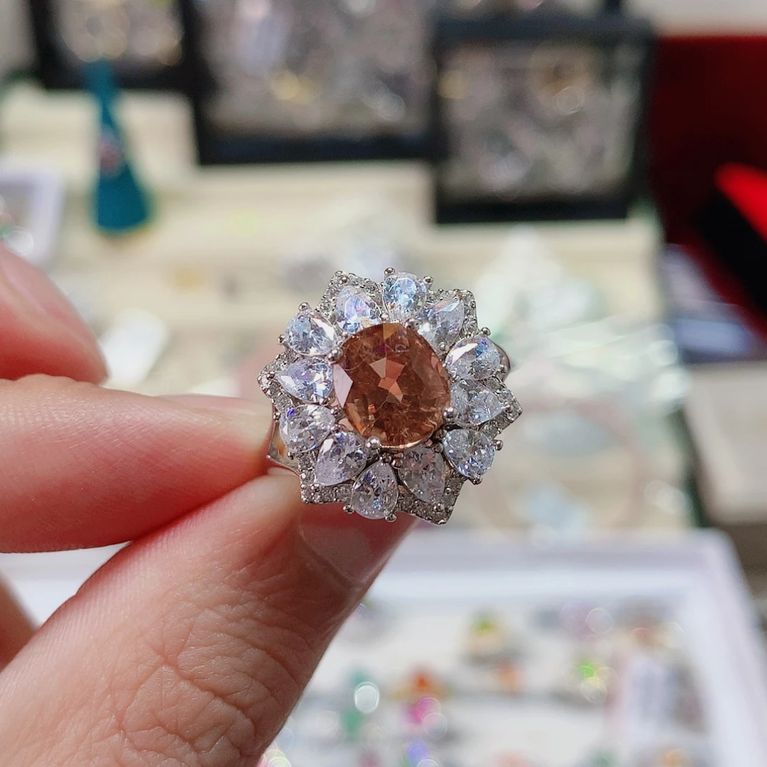 碧玺戒指戒指银S925镶嵌