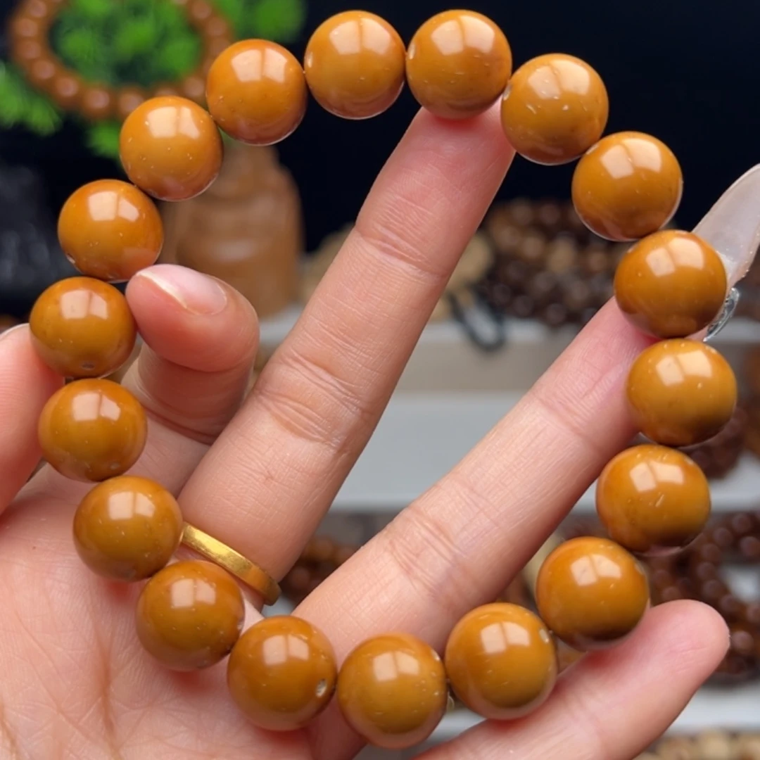 手串紫金鼠卡12.8半实心黄皮光珠