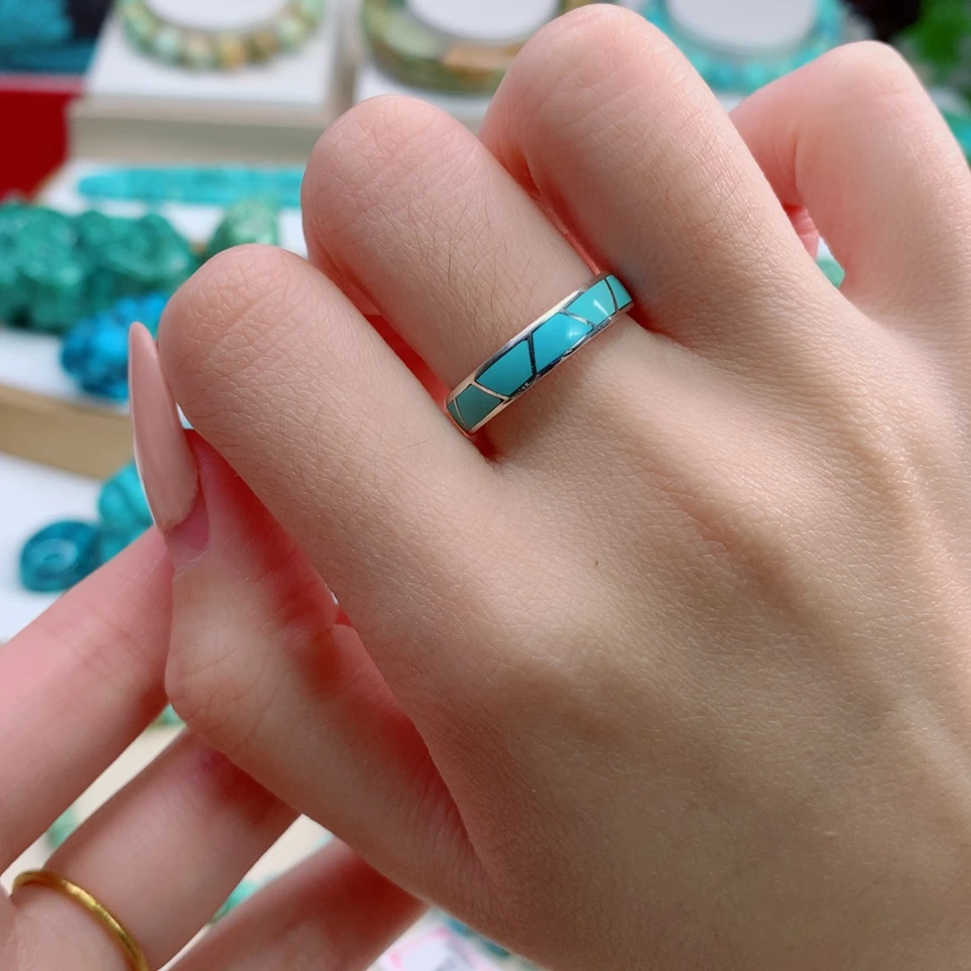 银S925镶嵌绿松石珠宝奇石