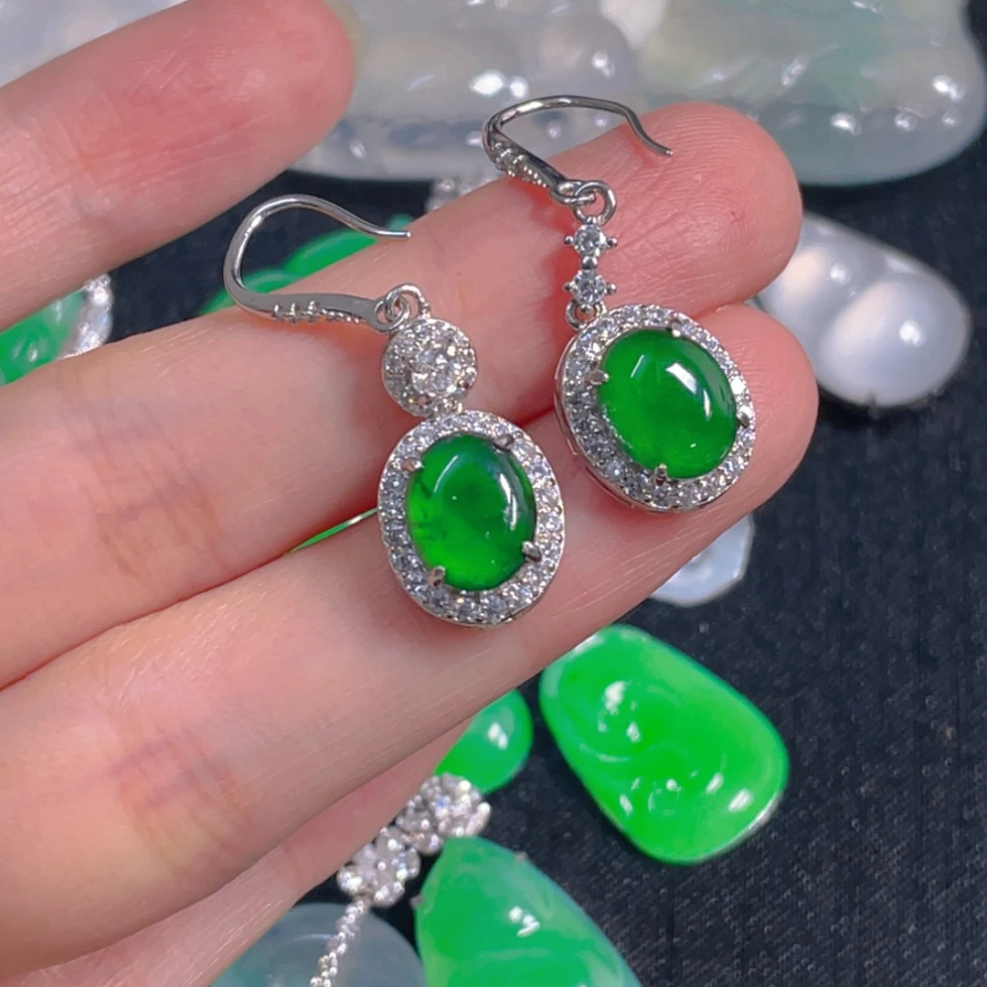 翡翠银S925镶嵌吊坠(不含链)