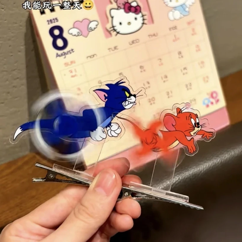 【艺凡】创意猫和老鼠搞怪可旋转发夹亚克力卡通汤姆杰瑞饰品用品