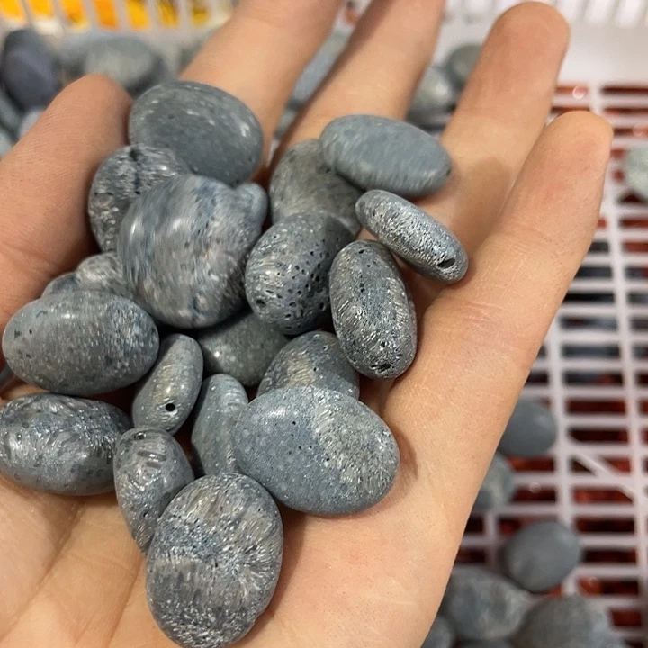 玛瑙/玉髓合金珠宝半成品6个蓝精灵蛋形有瑕