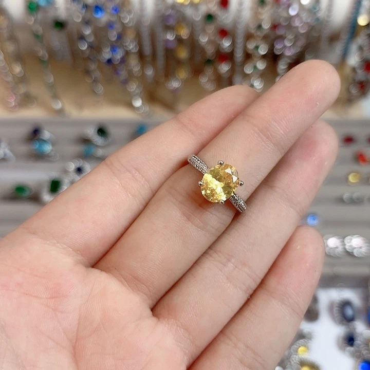 银S925镶嵌戒指黄晶