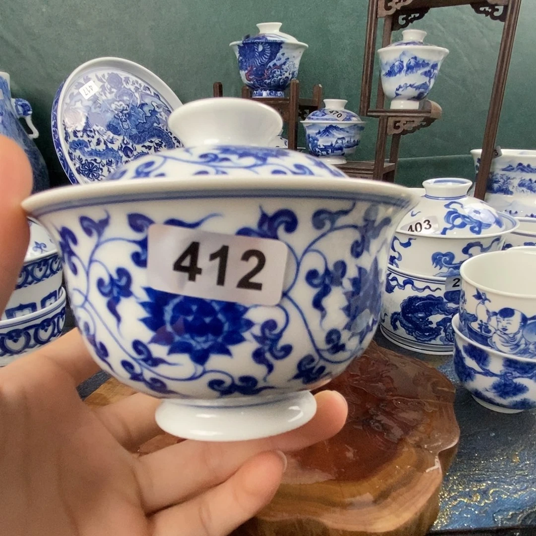 瓷片景德镇手绘青花茶器412