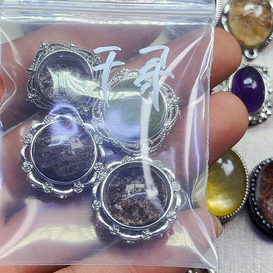 水晶戒指银S800镀金镶嵌千*