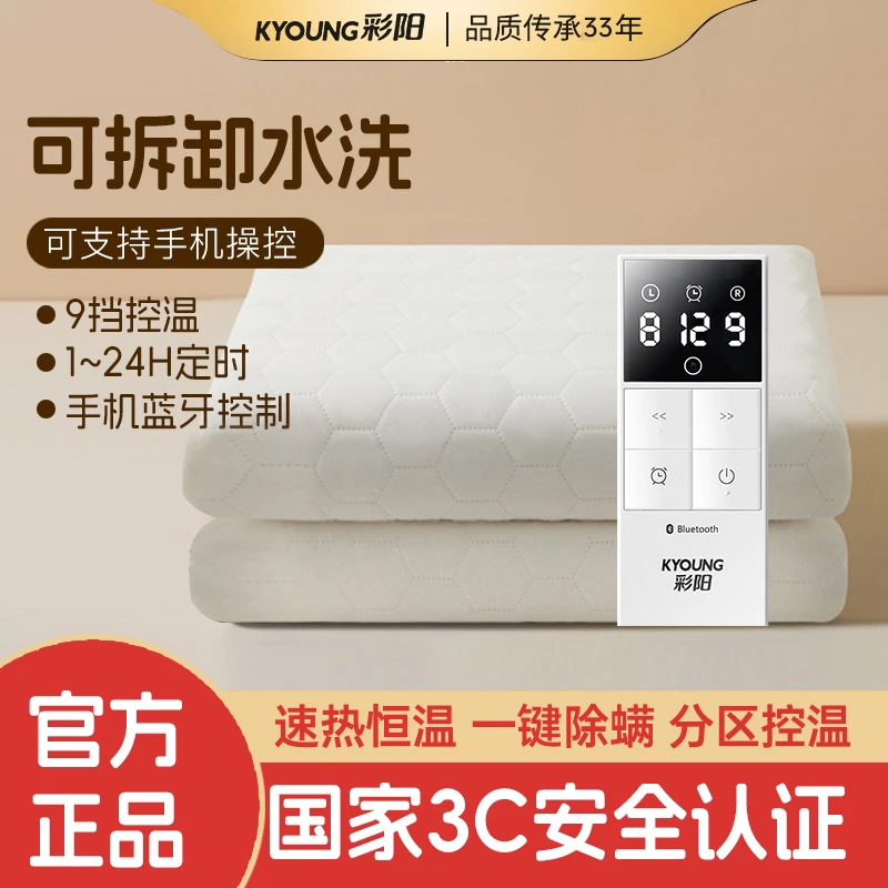 彩阳可机洗智能电热毯双人双控电褥子宿舍家用冬季取暖除螨加热毯