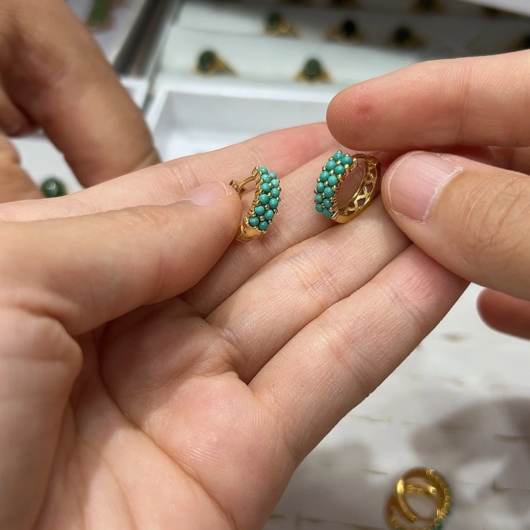 和田玉未镶嵌耳饰旖***木