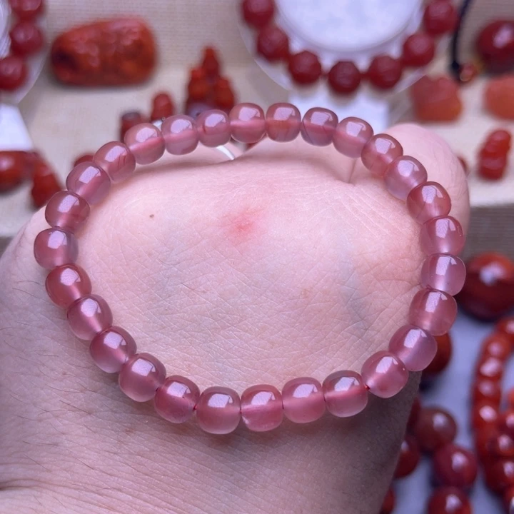 南红玛瑙未镶嵌颈饰紫飘花