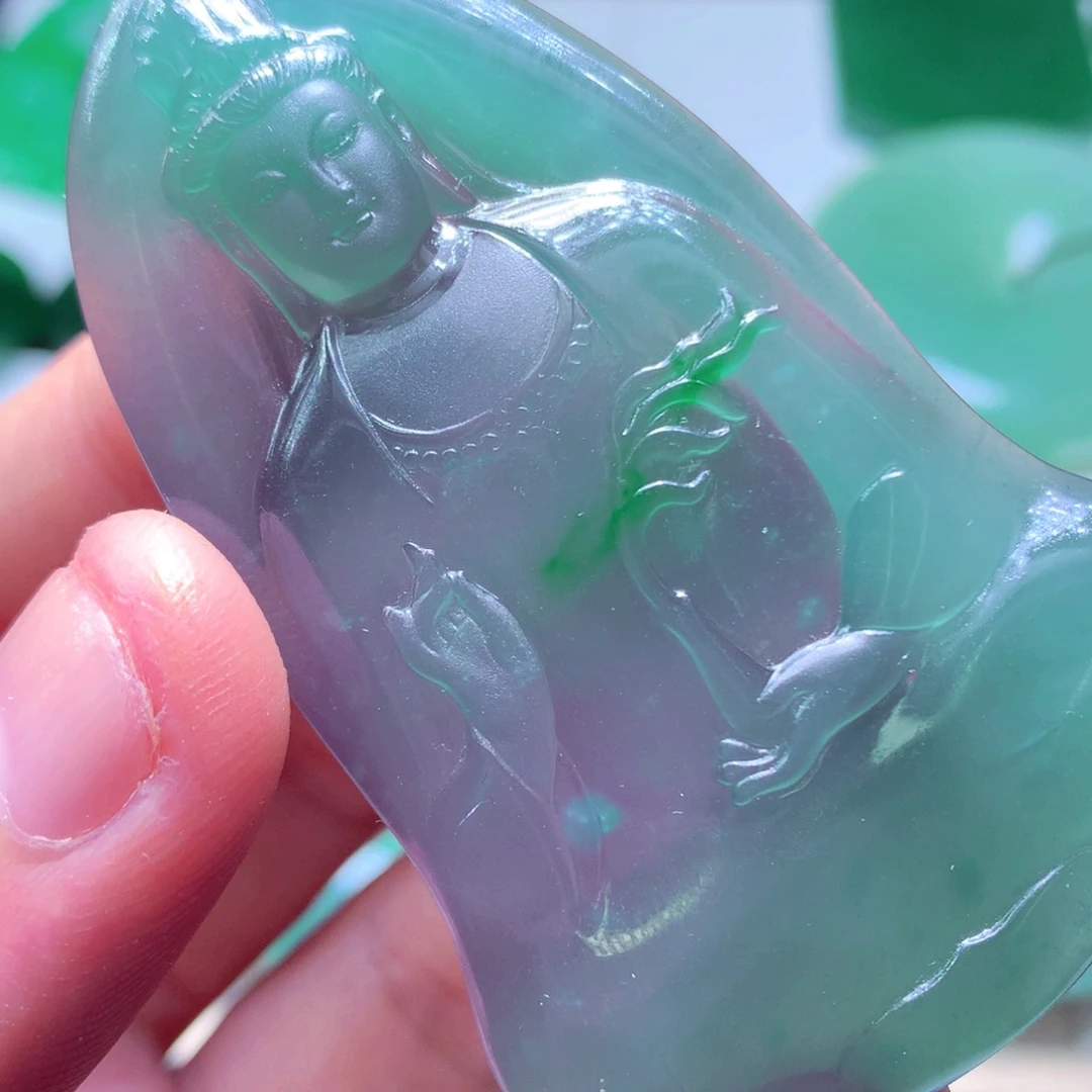 冷***梨定制翡翠未镶嵌天然翡翠A货 官方基地发货